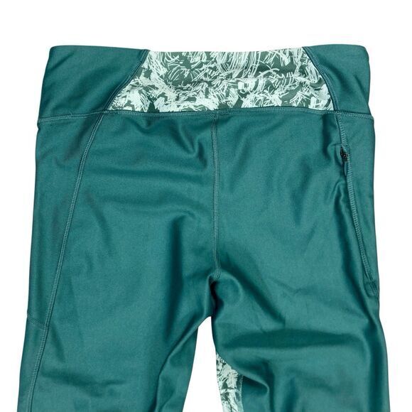 Under Armour Capri Leggings Womens M Green Athleisure Yoga Stretchy Gym Pull On - Picture 6 of 16